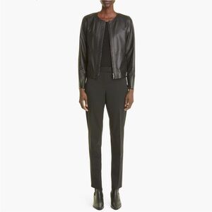 Lafayette 148 Irving Straight Leg Stretch Wool Pants Trousers Dark Gray